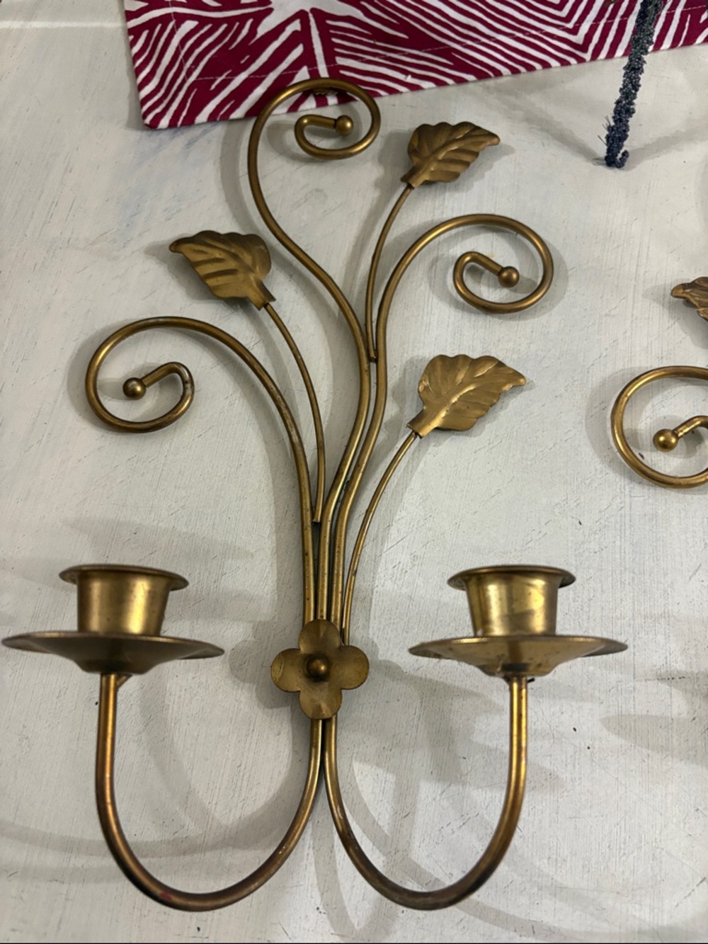 Vintage Homeco Brass plated wall sconces  2 piece set - Picture 2 of 6